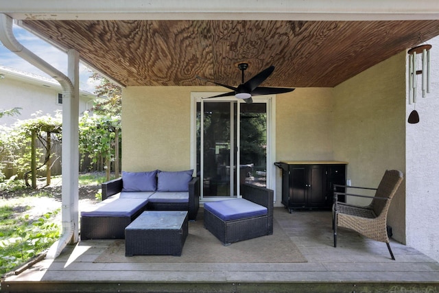 4286 Evansdale Rd, Columbus, OH 43214 - view of patio / terrace with an outdoor living space and a ceiling fan