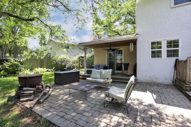 4286 Evansdale Rd, Columbus, OH 43214 - view of patio / terrace featuring a ceiling fan and outdoor lounge area