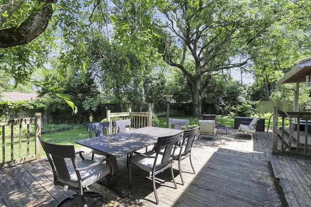 4286 Evansdale Rd, Columbus, OH 43214 - deck featuring outdoor dining area and a fenced backyard