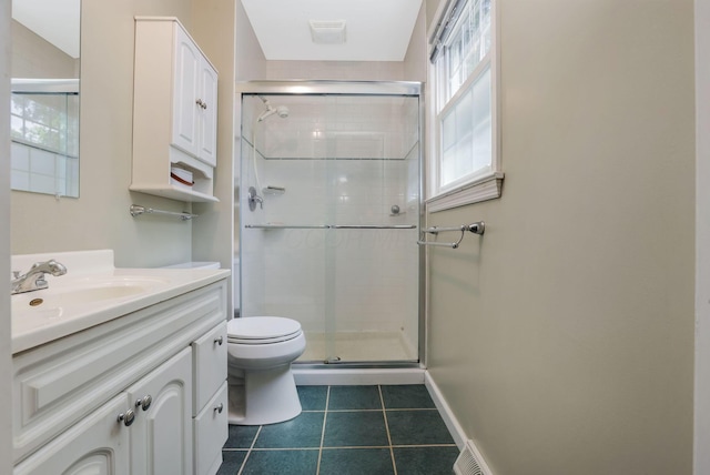 4286 Evansdale Rd, Columbus, OH 43214 - bathroom featuring tile patterned flooring, vanity, and a shower stall