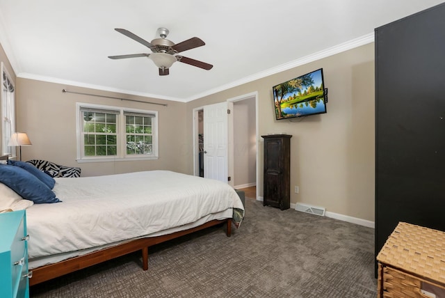 4286 Evansdale Rd, Columbus, OH 43214 - carpeted bedroom with ornamental molding and a ceiling fan
