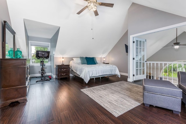 170 Nantucket Ave, Pickerington, OH 43147 - bedroom featuring wood finished floors, ceiling fan, and high vaulted ceiling