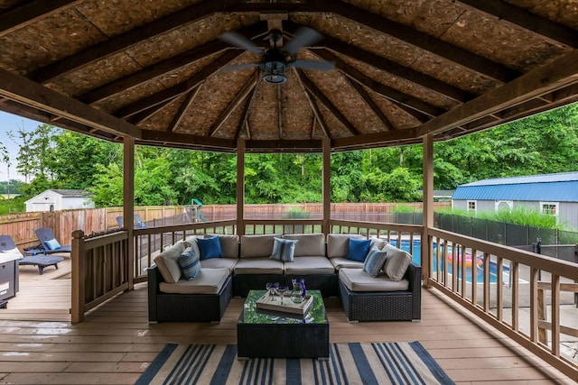 170 Nantucket Ave, Pickerington, OH 43147 - deck featuring a fenced backyard, outdoor lounge area, and a gazebo
