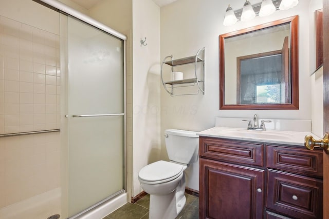 2147 Juneau Way, Grove City, OH 43123 - bathroom featuring a shower stall, vanity, and tile patterned floors