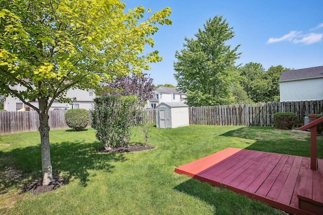 2147 Juneau Way, Grove City, OH 43123 - fenced backyard with a shed and a wooden deck