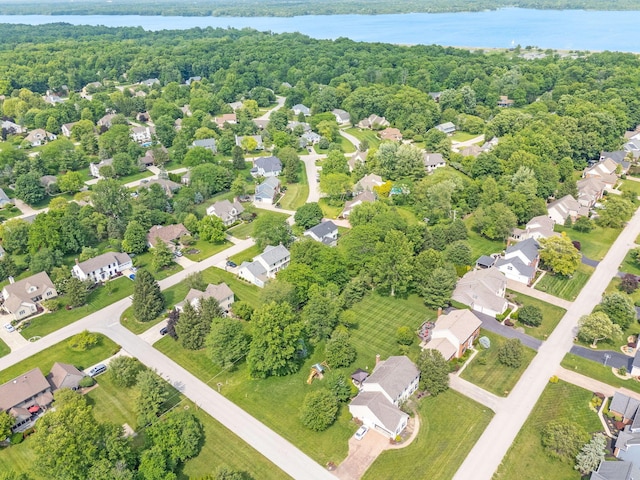 3040 Atoll Dr, Lewis Center, OH 43035 - aerial perspective of suburban area with a nearby body of water