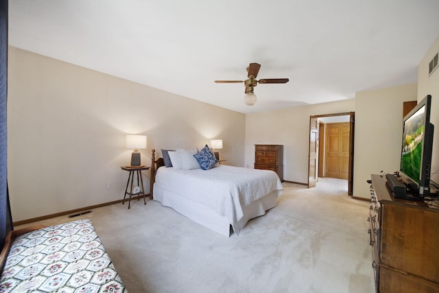 3040 Atoll Dr, Lewis Center, OH 43035 - bedroom featuring light carpet and ceiling fan
