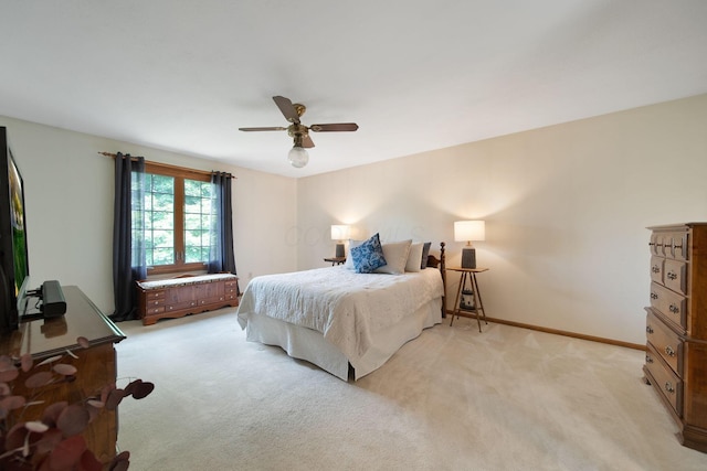 3040 Atoll Dr, Lewis Center, OH 43035 - bedroom featuring light carpet and ceiling fan