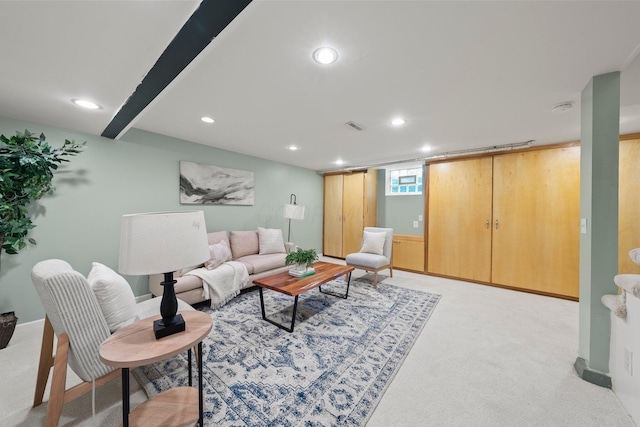 1831 NW Blvd Unit B, Columbus, OH 43212 - living area featuring recessed lighting and light colored carpet