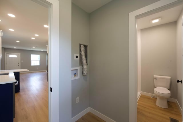 1275 Wager St, Columbus, OH 43206 - corridor featuring light wood-style floors and recessed lighting