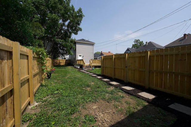 1275 Wager St, Columbus, OH 43206 - fenced backyard with a wooden deck