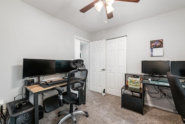 6563 Karl Rd, Columbus, OH 43229 - carpeted home office with a ceiling fan