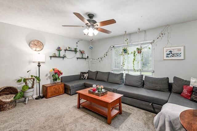 6563 Karl Rd, Columbus, OH 43229 - carpeted living room with ceiling fan