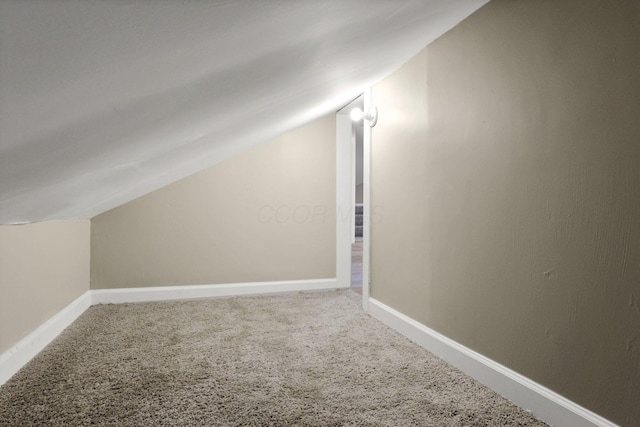 704 N Detroit St, Bellefontaine, OH 43311 - bonus room featuring lofted ceiling, carpet floors, and baseboards