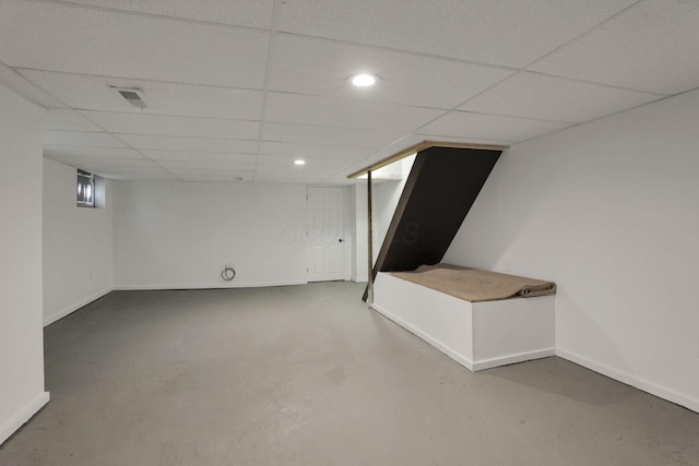 704 N Detroit St, Bellefontaine, OH 43311 - finished basement with a drop ceiling, baseboards, and recessed lighting
