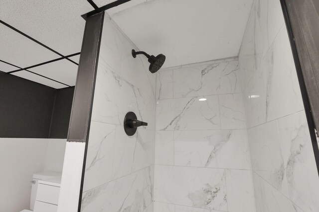 704 N Detroit St, Bellefontaine, OH 43311 - bathroom view of tiled shower and toilet
