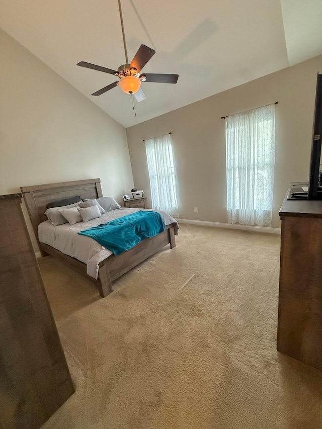 2210 Tournament Way, Grove City, OH 43123 - bedroom featuring lofted ceiling, light colored carpet, baseboards, and a ceiling fan
