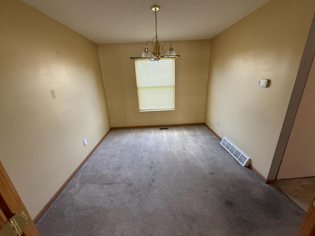 3126 Zach Ct, Columbus, OH 43219 - empty room featuring a chandelier, carpet floors, and baseboards
