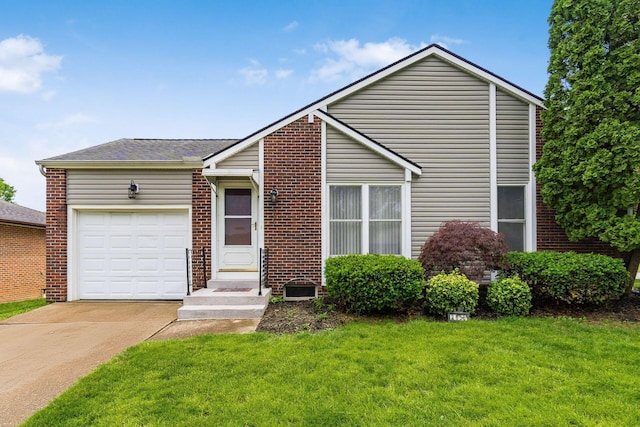 2655 Blendon Woods Blvd Unit 2644, Columbus, OH 43231 - view of front of property featuring brick siding, a garage, a front yard, and concrete driveway