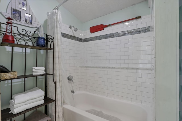 107 N Factory St, Baltimore, OH 43105 - full bath with shower / bath combination with curtain and a textured ceiling
