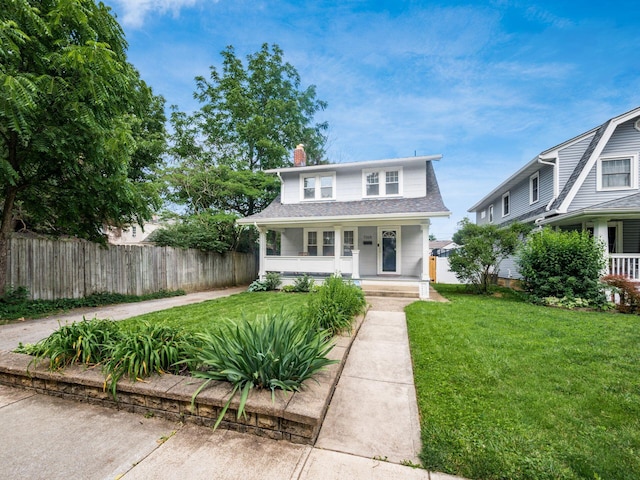 1368 Elmwood Ave, Columbus, OH 43212 - view of front facade with a porch, a chimney, and roof with shingles