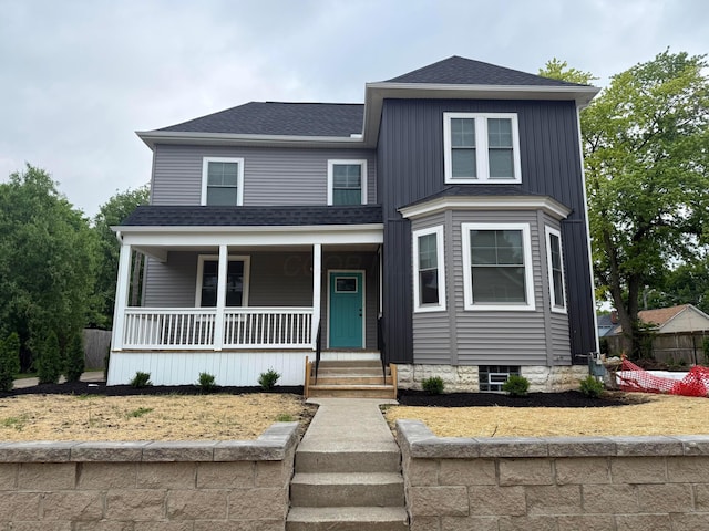 376 E Markison Ave, Columbus, OH 43207 - view of front facade with a porch and roof with shingles