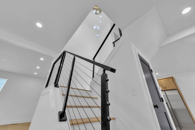 376 E Markison Ave, Columbus, OH 43207 - stairway featuring recessed lighting and baseboards