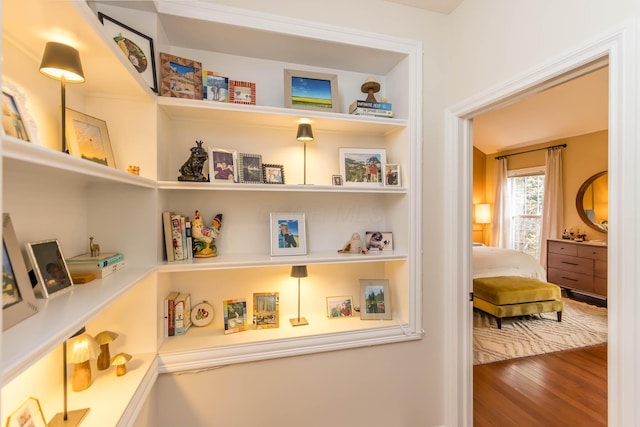 5893 Dunheath Loop, Dublin, OH 43016 - detailed view of wood finished floors and built in shelves