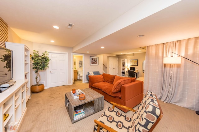 5893 Dunheath Loop, Dublin, OH 43016 - living room with recessed lighting and light colored carpet