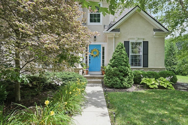 5893 Dunheath Loop, Dublin, OH 43016 - view of front of property featuring stucco siding