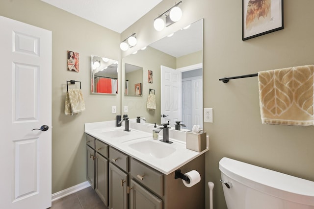 5893 Dunheath Loop, Dublin, OH 43016 - full bath with double vanity and tile patterned flooring