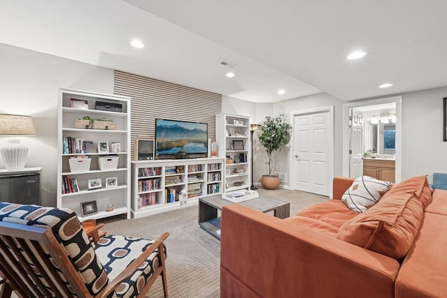 5893 Dunheath Loop, Dublin, OH 43016 - living room with recessed lighting and carpet