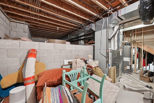 5893 Dunheath Loop, Dublin, OH 43016 - unfinished basement featuring water heater and heating unit