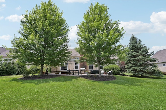 5893 Dunheath Loop, Dublin, OH 43016 - view of green lawn with a patio area