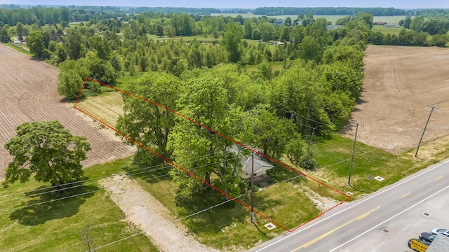 7365 Hayden Run Rd, Hilliard, OH 43026 - aerial view of sparsely populated area featuring property boundaries highlighted