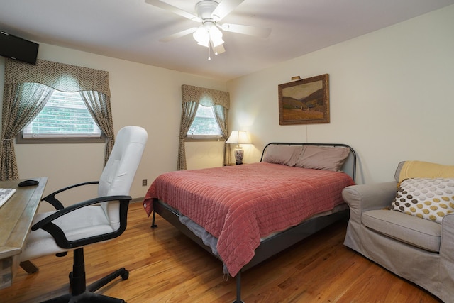 1108 Langland Dr, Columbus, OH 43220 - bedroom featuring light wood-style flooring and a ceiling fan