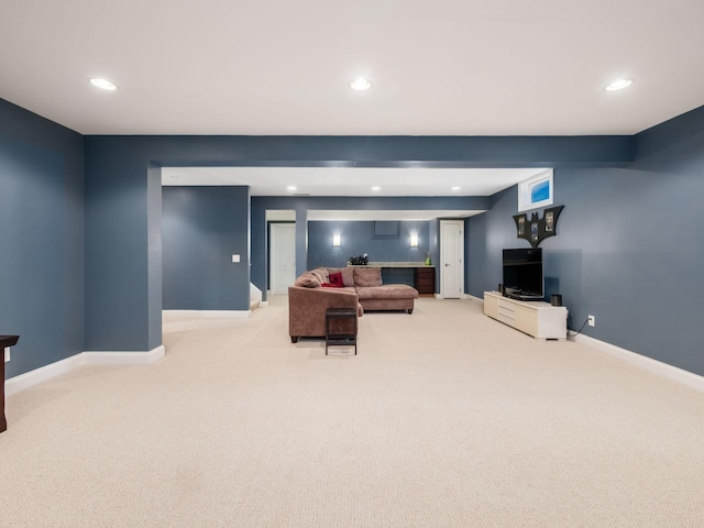 6165 Avocet Ct, Dublin, OH 43017 - living area with light carpet and recessed lighting