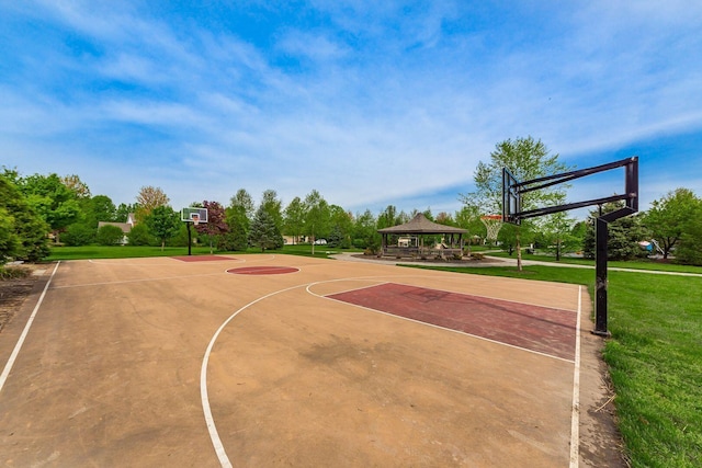 6165 Avocet Ct, Dublin, OH 43017 - view of basketball court featuring a gazebo, community basketball court, and a lawn