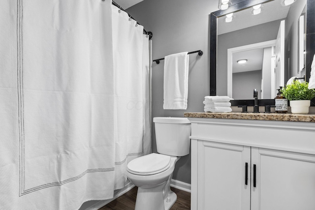 6166 Albany Crest Ave, New Albany, OH 43054 - full bathroom with vanity, wood finished floors, and curtained shower
