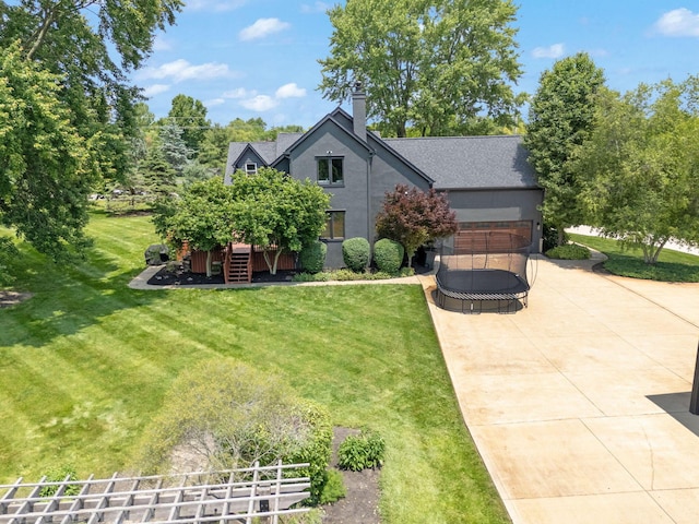 2946 Lewis Center Rd, Lewis Center, OH 43035 - view of front of property featuring stairs, stucco siding, a chimney, and roof with shingles