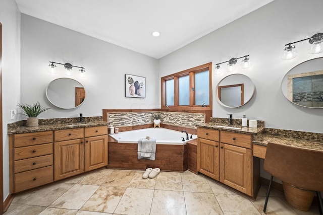 2946 Lewis Center Rd, Lewis Center, OH 43035 - bathroom with a bath and two vanities