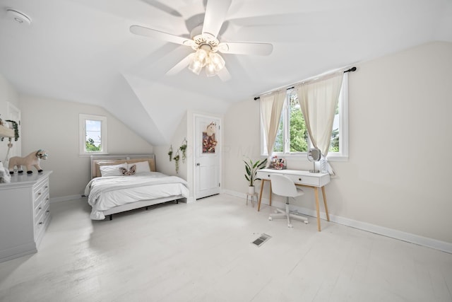 2946 Lewis Center Rd, Lewis Center, OH 43035 - bedroom with vaulted ceiling and ceiling fan