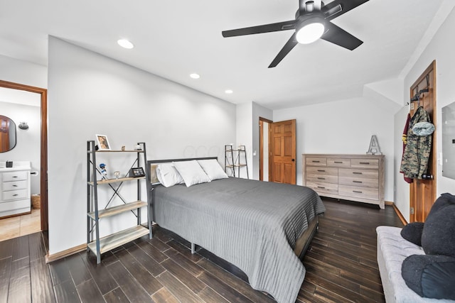 2946 Lewis Center Rd, Lewis Center, OH 43035 - bedroom with wood finished floors, recessed lighting, and a ceiling fan