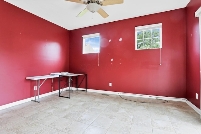 331 Hanton Way, Columbus, OH 43213 - unfurnished room with baseboards, ceiling fan, and tile patterned flooring