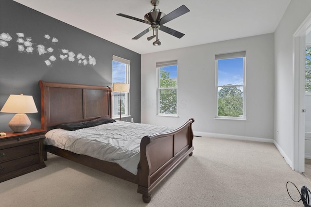 331 Hanton Way, Columbus, OH 43213 - bedroom featuring multiple windows, carpet flooring, baseboards, and ceiling fan