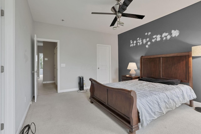 331 Hanton Way, Columbus, OH 43213 - bedroom with light colored carpet, baseboards, and ceiling fan