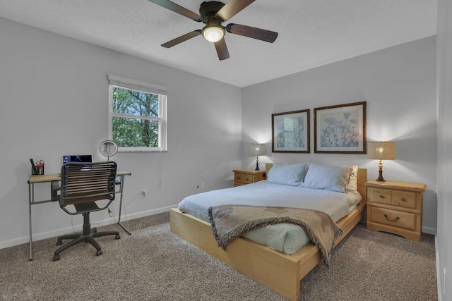 13680 Nantucket Ave NW, Pickerington, OH 43147 - bedroom with carpet flooring, baseboards, an office area, and a ceiling fan