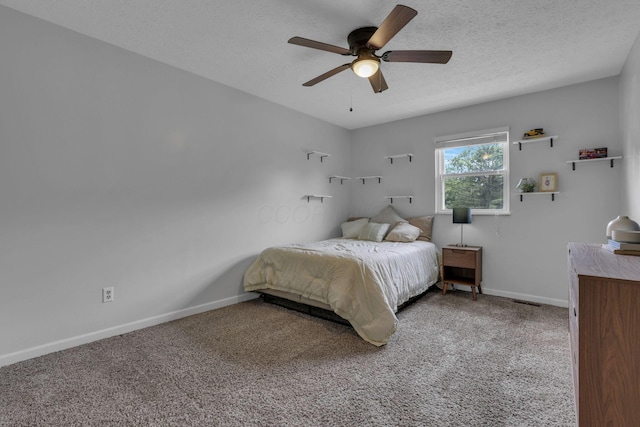 13680 Nantucket Ave NW, Pickerington, OH 43147 - carpeted bedroom with baseboards, ceiling fan, and a textured ceiling