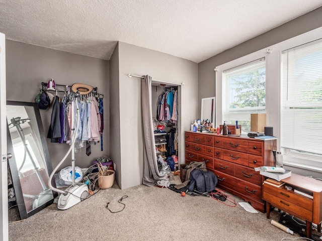 1364-1366 S 3rd St, Columbus, OH 43207 - bedroom with carpet floors, a closet, and a textured ceiling