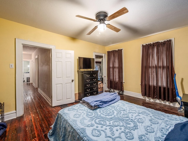 1364-1366 S 3rd St, Columbus, OH 43207 - bedroom with hardwood / wood-style flooring, baseboards, and ceiling fan